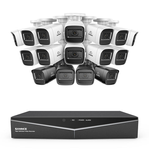 1080p 16 Channel 16 Camera Outdoor Wired Security System, Smart Motion Detection, 100 ft Infrared Night Vision, IP67 Weatherproof 1080p 16 Channel 16 Camera Outdoor Wired Security System, Smart Motion Detection, 100 ft Infrared Night Vision, IP67 Weatherproof