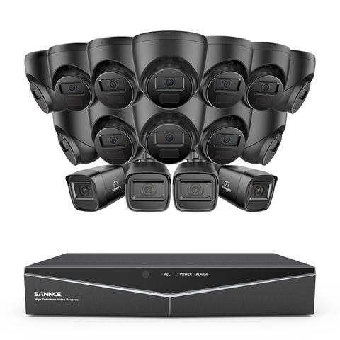1080p 16 Channel 16 Camera Outdoor Wired Security System, Smart Motion Detection, 100 ft Infrared Night Vision, IP67 Weatherproof 1080p 16 Channel 16 Camera Outdoor Wired Security System, Smart Motion Detection, 100 ft Infrared Night Vision, IP67 Weatherproof