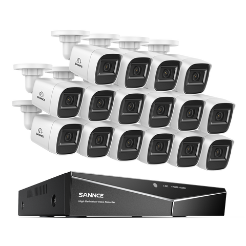 1080p 16 Channel 16 Camera Outdoor Wired Security System, Smart Motion Detection, 100 ft Infrared Night Vision, IP67 Weatherproof 1080p 16 Channel 16 Camera Outdoor Wired Security System, Smart Motion Detection, 100 ft Infrared Night Vision, IP67 Weatherproof