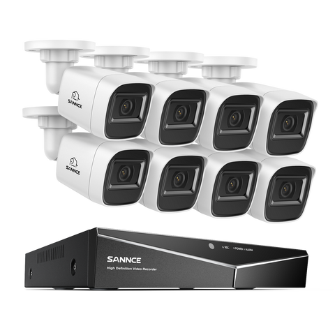 1080p 16 Channel 8 Camera Outdoor Wired Security System, Smart Motion Detection, 100 ft Infrared Night Vision, IP66 Weatherproof 1080p 16 Channel 8 Camera Outdoor Wired Security System, Smart Motion Detection, 100 ft Infrared Night Vision, IP66 Weatherproof