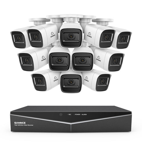 1080p 16 Channel 12 Camera Outdoor Wired Security System, Smart Motion Detection, 100 ft Infrared Night Vision, IP67 Weatherproof 1080p 16 Channel 12 Camera Outdoor Wired Security System, Smart Motion Detection, 100 ft Infrared Night Vision, IP67 Weatherproof
