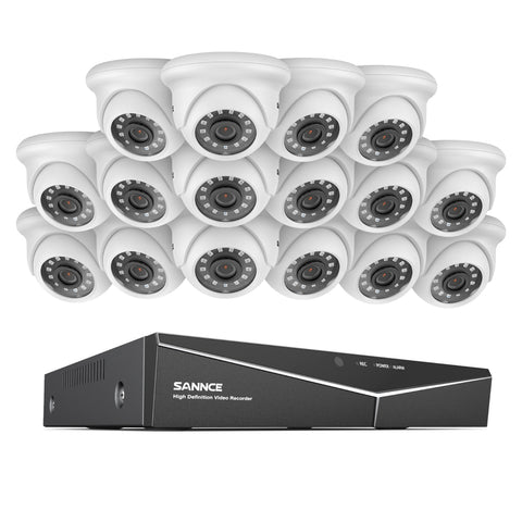 1080p 16 Channel 16 Camera Outdoor Wired Security System, Smart Motion Detection, 100 ft Infrared Night Vision, IP66 Weatherproof 1080p 16 Channel 16 Camera Outdoor Wired Security System, Smart Motion Detection, 100 ft Infrared Night Vision, IP66 Weatherproof