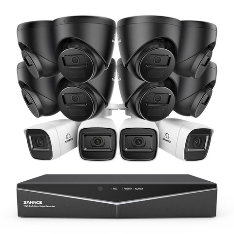 1080p 16 Channel 12 Camera Outdoor Wired Security System, Smart Motion Detection, 100 ft Infrared Night Vision, IP67 Weatherproof 1080p 16 Channel 12 Camera Outdoor Wired Security System, Smart Motion Detection, 100 ft Infrared Night Vision, IP67 Weatherproof