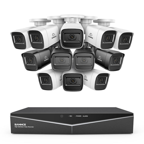 1080p 16 Channel 12 Camera Outdoor Wired Security System, Smart Motion Detection, 100 ft Infrared Night Vision, IP67 Weatherproof 1080p 16 Channel 12 Camera Outdoor Wired Security System, Smart Motion Detection, 100 ft Infrared Night Vision, IP67 Weatherproof