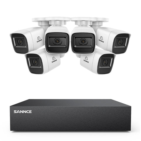 8 Channel 1080P Wired Security Camera System - Hybrid DVR, 6pcs 2MP Bullet Cameras, Outdoor & Indoor, Smart Motion Detection, Remote Access 8 Channel 1080P Wired Security Camera System - Hybrid DVR, 6pcs 2MP Bullet Cameras, Outdoor & Indoor, Smart Motion Detection, Remote Access