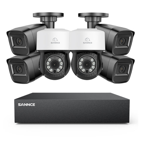 1080P 8 Channel PT Security Camera System - Hybrid 5-in-1 DVR, Pan & Tilt CCTV Camera, 100 ft Night Vision, Motion Detection, Outdoor, Waterproof 1080P 8 Channel PT Security Camera System - Hybrid 5-in-1 DVR, Pan & Tilt CCTV Camera, 100 ft Night Vision, Motion Detection, Outdoor, Waterproof