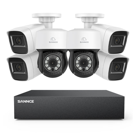 1080P 8 Channel PT Security Camera System - Hybrid 5-in-1 DVR, Pan & Tilt CCTV Camera, 100 ft Night Vision, Motion Detection, Outdoor, Waterproof 1080P 8 Channel PT Security Camera System - Hybrid 5-in-1 DVR, Pan & Tilt CCTV Camera, 100 ft Night Vision, Motion Detection, Outdoor, Waterproof