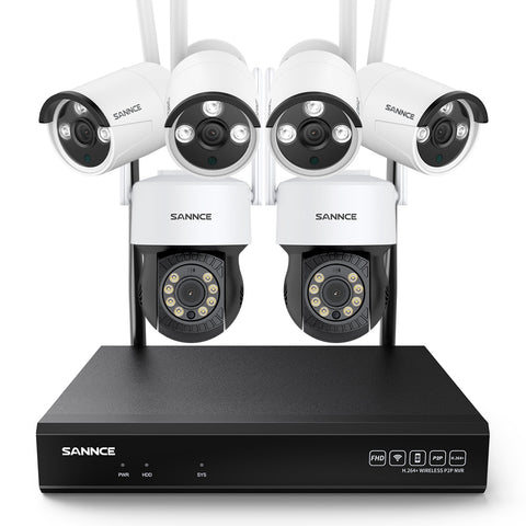 5MP 8-Channel Wireless PT & Bullet Security Camera System, 8MP NVR, 5MP Wifi Pan & Tilt IP Cameras, Two-Way Audio, IP66 Waterproof, Smart AI Human Detection, Work With Alexa 5MP 8-Channel Wireless PT & Bullet Security Camera System, 8MP NVR, 5MP Wifi Pan & Tilt IP Cameras, Two-Way Audio, IP66 Waterproof, Smart AI Human Detection, Work With Alexa