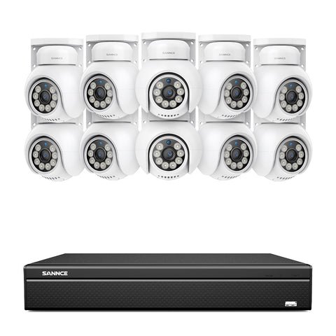 16 Channel 4K PoE PTZ Security Camera System, 8MP Outdoor PoE IP Cameras, Pan & Tilt, ONVIF Supported NVR, Two-Way Audio, Smart Human/Vehicle Detection 16 Channel 4K PoE PTZ Security Camera System, 8MP Outdoor PoE IP Cameras, Pan & Tilt, ONVIF Supported NVR, Two-Way Audio, Smart Human/Vehicle Detection