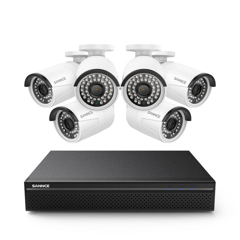4K 8-Channel Wired PoE Security NVR System with 6 3MP Bullet CCTV IP Cameras, Audio Recording 4K 8-Channel Wired PoE Security NVR System with 6 3MP Bullet CCTV IP Cameras, Audio Recording