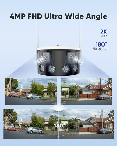 5MP 8 Channel 6 PoE Security Camera System + 1 Dual Lens Panoramic WiFi IP Camera, Color Night Vision, Two-way Audio 5MP 8 Channel 6 PoE Security Camera System + 1 Dual Lens Panoramic WiFi IP Camera, Color Night Vision, Two-way Audio
