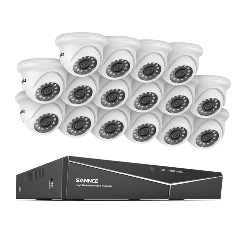 1080p 16 Channel 16 Camera Outdoor Wired Security System, Smart Motion Detection, 100 ft Infrared Night Vision, IP66 Weatherproof 1080p 16 Channel 16 Camera Outdoor Wired Security System, Smart Motion Detection, 100 ft Infrared Night Vision, IP66 Weatherproof