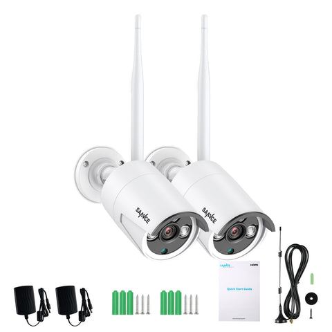 3MP Wireless Security Camera, 2Pcs WiFi IP Cameras for SANNCE N48WHE NVR, AI Human Detection, Work with Alexa, 100ft Night Vision, Remote Access & Smart Motion Alerts 3MP Wireless Security Camera, 2Pcs WiFi IP Cameras for SANNCE N48WHE NVR, AI Human Detection, Work with Alexa, 100ft Night Vision, Remote Access & Smart Motion Alerts