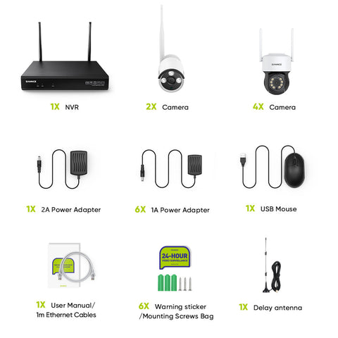 5MP 8-Channel Wireless PT & Bullet Security Camera System, 8MP NVR, 5MP Wifi Pan & Tilt IP Cameras, Two-Way Audio, IP66 Waterproof, Smart AI Human Detection, Work With Alexa 5MP 8-Channel Wireless PT & Bullet Security Camera System, 8MP NVR, 5MP Wifi Pan & Tilt IP Cameras, Two-Way Audio, IP66 Waterproof, Smart AI Human Detection, Work With Alexa