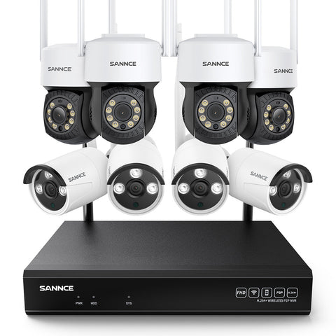 5MP 8-Channel Wireless PT & Bullet Security Camera System, 8MP NVR, 5MP Wifi Pan & Tilt IP Cameras, Two-Way Audio, IP66 Waterproof, Smart AI Human Detection, Work With Alexa 5MP 8-Channel Wireless PT & Bullet Security Camera System, 8MP NVR, 5MP Wifi Pan & Tilt IP Cameras, Two-Way Audio, IP66 Waterproof, Smart AI Human Detection, Work With Alexa