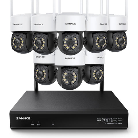 5MP 8-Channel Wireless PT Security Camera System, 8MP NVR, 5MP Wifi Pan & Tilt IP Cameras, Two-Way Audio, IP66 Waterproof, Smart AI Human Detection, Work With Alexa 5MP 8-Channel Wireless PT Security Camera System, 8MP NVR, 5MP Wifi Pan & Tilt IP Cameras, Two-Way Audio, IP66 Waterproof, Smart AI Human Detection, Work With Alexa