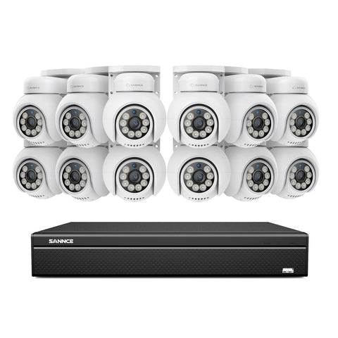 16 Channel 4K PoE PTZ Security Camera System, 8MP Outdoor PoE IP Cameras, Pan & Tilt, ONVIF Supported NVR, Two-Way Audio, Smart Human/Vehicle Detection 16 Channel 4K PoE PTZ Security Camera System, 8MP Outdoor PoE IP Cameras, Pan & Tilt, ONVIF Supported NVR, Two-Way Audio, Smart Human/Vehicle Detection