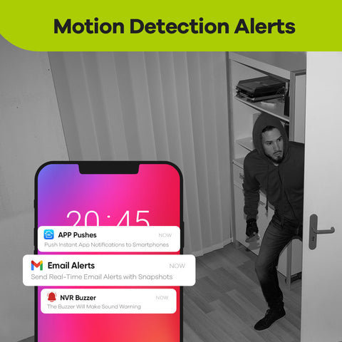 8 Channel 5MP PoE Security Camera System, 4K NVR & 6pcs 5MP Outdoor PoE IP Cameras, ONVIF Supported, H.265+, Audio Recording, Smart Motion Detection 8 Channel 5MP PoE Security Camera System, 4K NVR & 6pcs 5MP Outdoor PoE IP Cameras, ONVIF Supported, H.265+, Audio Recording, Smart Motion Detection