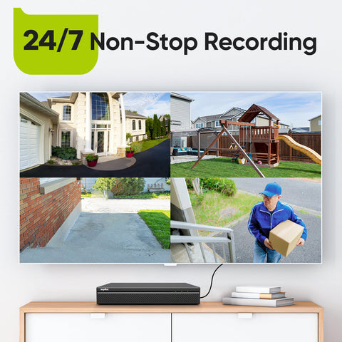 8 Channel 5MP PoE Security Camera System, 4K NVR & 4pcs 5MP Outdoor PoE IP Cameras, ONVIF Supported, H.265+, Audio Recording, Smart Motion Detection 8 Channel 5MP PoE Security Camera System, 4K NVR & 4pcs 5MP Outdoor PoE IP Cameras, ONVIF Supported, H.265+, Audio Recording, Smart Motion Detection