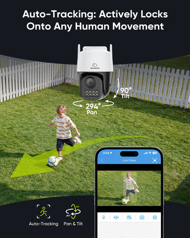 HR500 - 5MP Outdoor PT PoE Security Camera, Pan & Tilt, AI Human & Vehicle Detection, Support microSD Card Slot