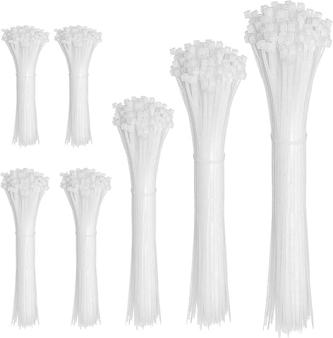 Cable Zip Ties, Pack of 100 Black Assorted Sizes 12/8/6/4 Inch, Multi-Purpose Self-Locking Nylon Cable Cord Management ,Plastic Wire Ties for Home, Office, Garden, Workshop