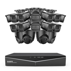 1080p 16 Channel 16 Camera Outdoor Wired Security System, Smart Motion Detection, 100 ft Infrared Night Vision, IP67 Weatherproof