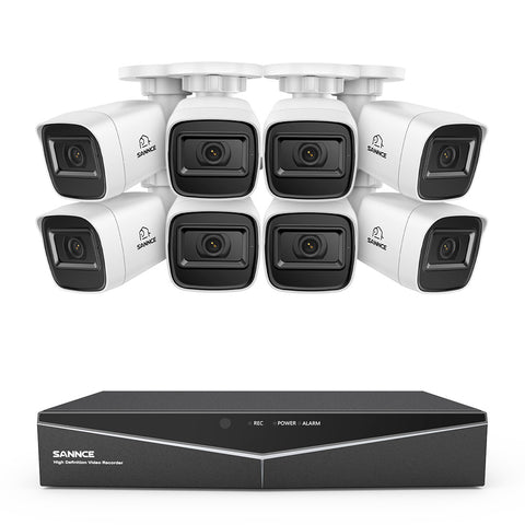 1080p 16 Channel 8 Camera Outdoor Wired Security System, Smart Motion Detection, 100 ft Infrared Night Vision, IP66 Weatherproof