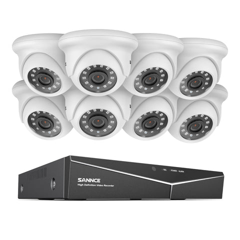 1080p 16 Channel 8 Camera Outdoor Wired Security System, Smart Motion Detection, 100 ft Infrared Night Vision, IP66 Weatherproof