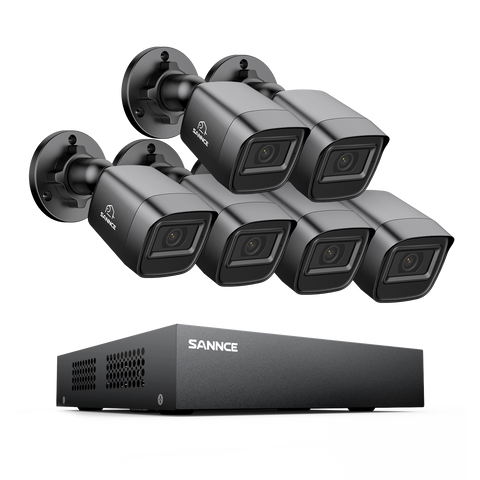 1080P 8-Channel Wired Security DVR System with 6pcs 2MP Outdoor CCTV Cameras, Smart Human / Vehicle / Motion Detection