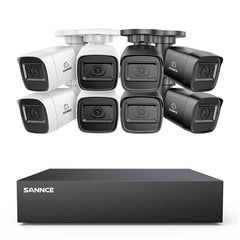 5MP 8-Channel Wired Security DVR System with 8pcs 2MP Outdoor Bullet CCTV Cameras, Smart Human / Vehicle / Motion Detection