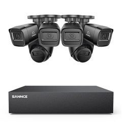 5MP 8-Channel Wired Security DVR System with 6pcs 2MP Outdoor Bullet CCTV Cameras, Smart Human / Vehicle / Motion Detection