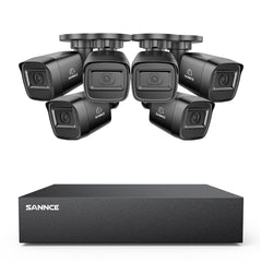 5MP 8-Channel Wired Security DVR System with 6pcs 2MP Outdoor CCTV Cameras, Smart Human / Vehicle / Motion Detection