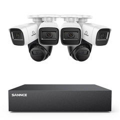 5MP 8-Channel Wired Security DVR System with 6pcs 2MP Outdoor Bullet CCTV Cameras, Smart Human / Vehicle / Motion Detection