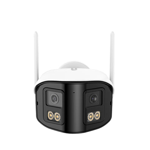4MP Dual-Lens 170° Ultra-Wide WiFi 6 Security Camera, 32:9 Panoramic View, Two-Way Audio, PoE, Color Night Vision, Alexa & ONVIF Compatible, IP66