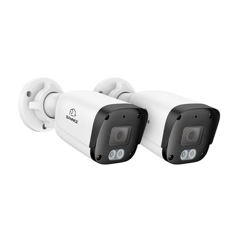 2PCS 5MP Full HD PoE IP Bullet Security Camera, 256G Storage TF Card Capacity, Two-Way Communication