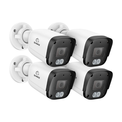 4PCS 5MP Full HD PoE IP Security Camera, Night Vision, Advanced Detection, IP67 Waterproof