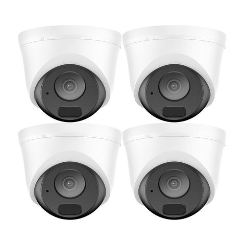 4PCS 3MP Full HD PoE IP Bullet Security Camera, Two-Way Communication