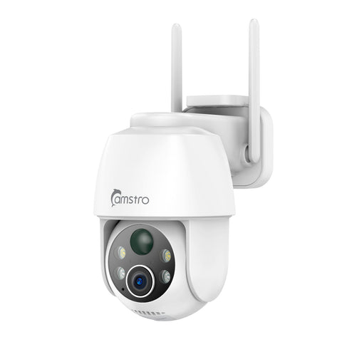 Camstro 3MP Outdoor Solar Powered Battery Security IP Cameras, 5200mAh Rechargeable Battery, 130° Ultra Wide Angle, Color Night Vision, Human & Vehicle Smart Detection, Two-Way Audio, Works with Alexa & Google