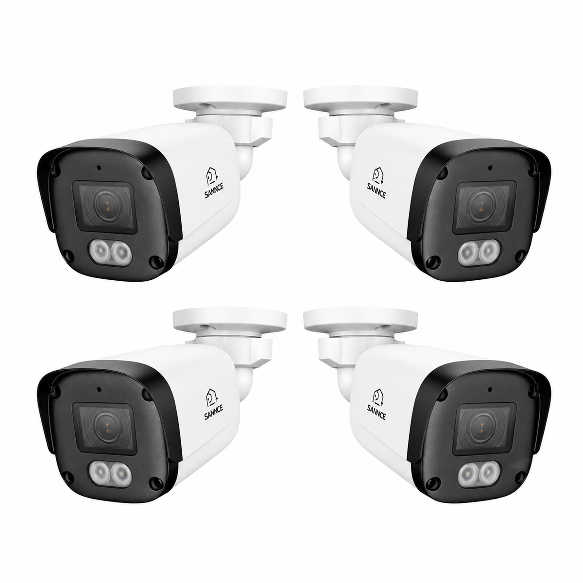 4PCS 5MP Full HD PoE IP Bullet Security Camera, 256G Storage TF Card Capacity, Two-Way Communication