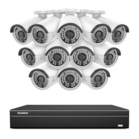 16 Channel 5MP PoE Security Camera System, 4K NVR & 5MP Outdoor PoE IP Cameras, ONVIF Supported, H.265, Audio Recording, Human/Vehicle Detection