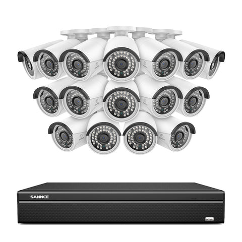 16 Channel 4K PoE Security Camera System, 8MP Outdoor PoE IP Cameras, ONVIF Supported NVR, Two-Way Audio, Smart Human/Vehicle Detection