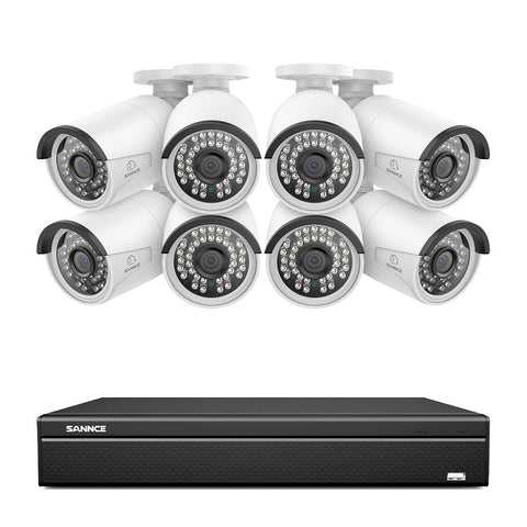 16 Channel 5MP PoE Security Camera System, 4K NVR & 5MP Outdoor PoE IP Cameras, ONVIF Supported, H.265, Audio Recording, Human/Vehicle Detection