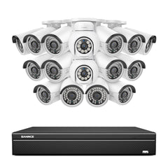 16 Channel 4K PoE Bullet & PTZ Security Camera System, 8MP Outdoor PoE IP Cameras, Pan & Tilt, ONVIF Supported NVR, Two-Way Audio, Smart Human/Vehicle Detection(2x PT Cameras+14x IP Cameras)