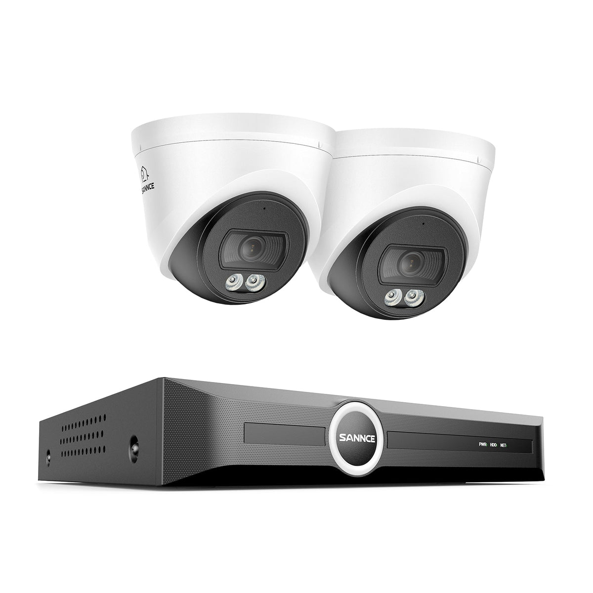 3MP 8-Channel PoE Security Camera System with 6MP NVR, F1.0 Full Color Night Vision, 2Pcs 2K Cameras, AI Human & Vehicle Detection, S+265