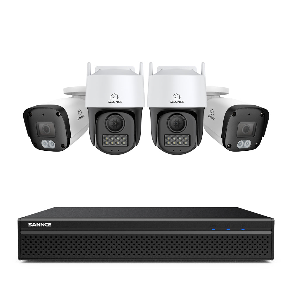 5MP 8 Channel PoE Security System, 6MP NVR + PT IP Cameras, S+265., AI Human & Vehicle Detection, Smart Playback, Smart Notification with Image Attached