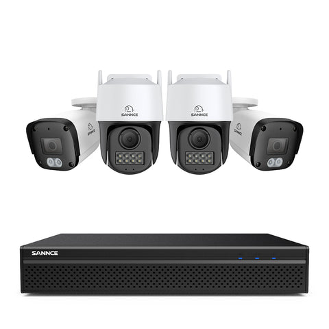 5MP 8 Channel PoE Security System, 6MP NVR + PT IP Cameras, S+265., AI Human & Vehicle Detection, Smart Playback, Smart Notification with Image Attached