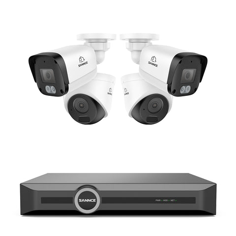 3MP 8-Channel PoE Security Camera System with 6MP NVR, F1.0 Full Color Night Vision, 4Pcs 2K Cameras, AI Human & Vehicle Detection, S+265