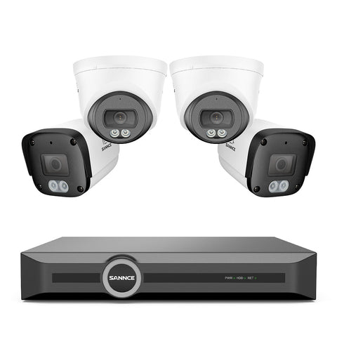 4K POE Security Camera System w/ Audio, AI Detection, Dual-Light Color Night Vision, IP67 Waterproof (8CH+4 Cams)