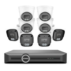 4K PoE Security Camera System w/ Audio, S+265., AI Detection, Dual-Light Color Night Vision, IP67 Waterproof (8CH + 8 Cams)