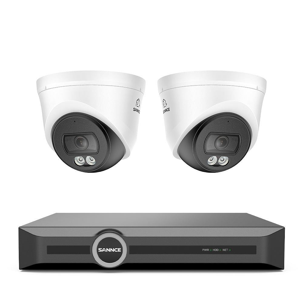 WD800 - 4K POE Security Camera System w/ Audio, AI Detection, Dual-Light Color Night Vision, IP67 Waterproof (8CH + 2 Cams)